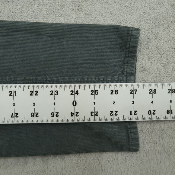 American Eagle Mom Jeans Women's 4R Green Mid-Rise Straight Corduroy 27" Inseam - Picture 4 of 16